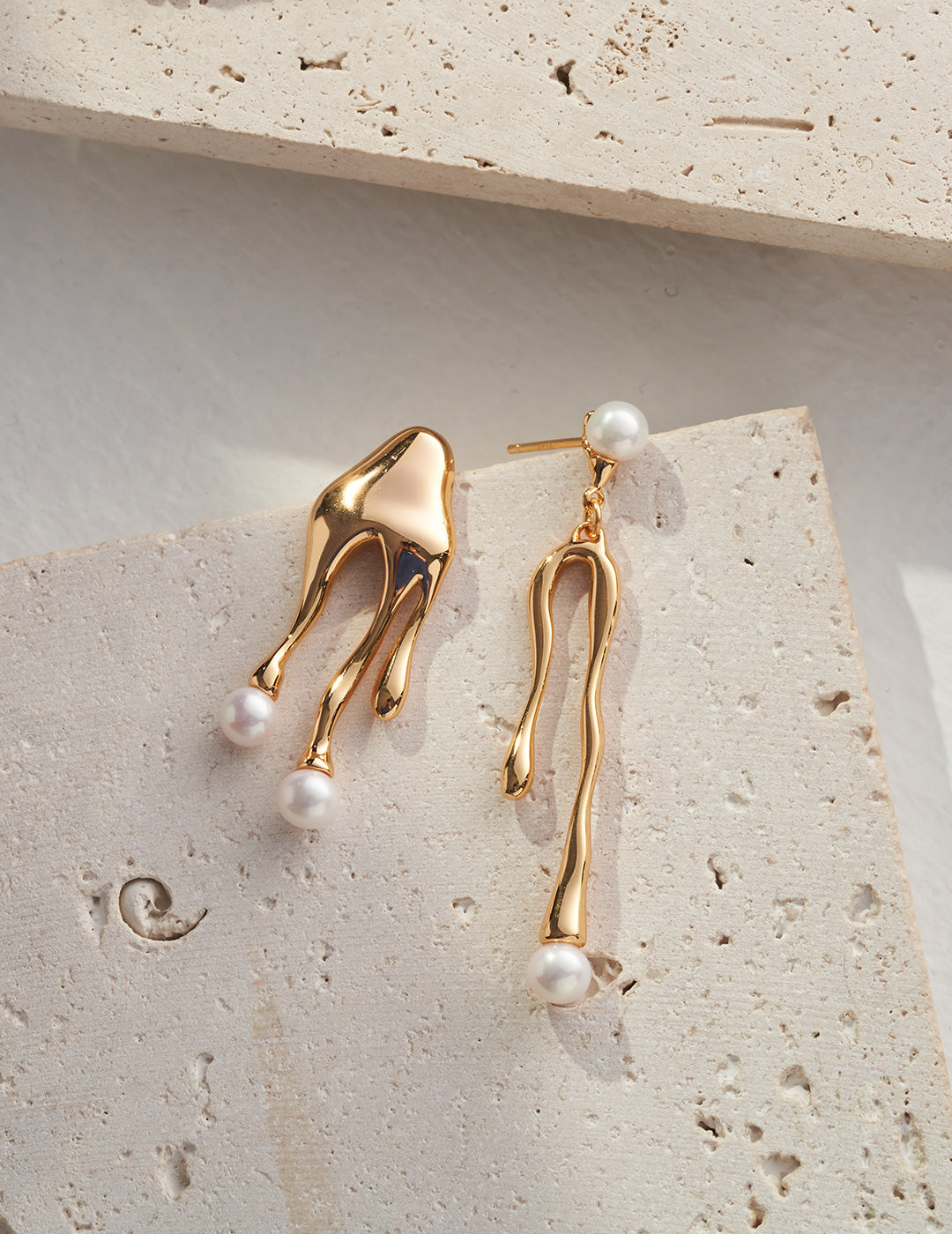 Liquid Essence Collection: Asymmetric Sterling Silver Earrings Inspired by Oceanic Elegance