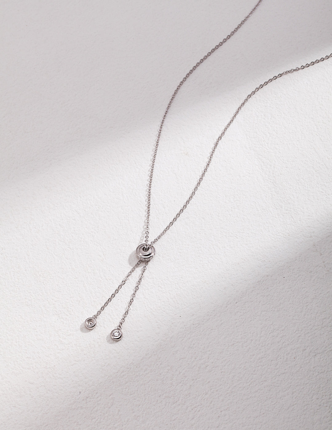 Minimalist Sterling Silver Long Sweater Chain: Elegance in White Gold