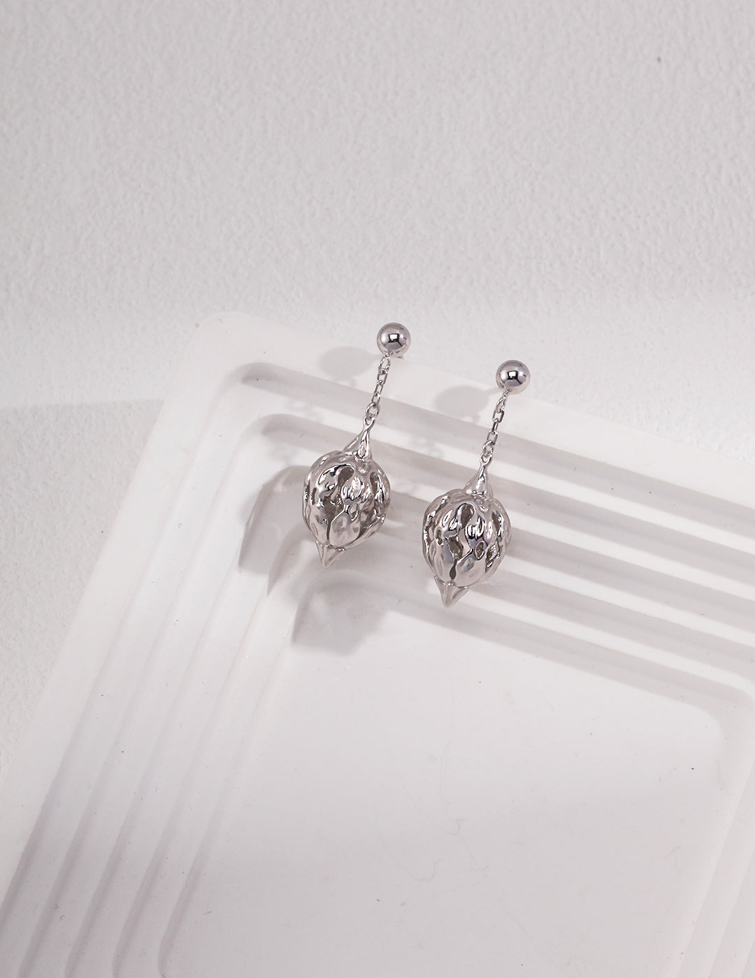 Natural Elements Floral Cluster Collection: Elegant Pure Silver Earrings