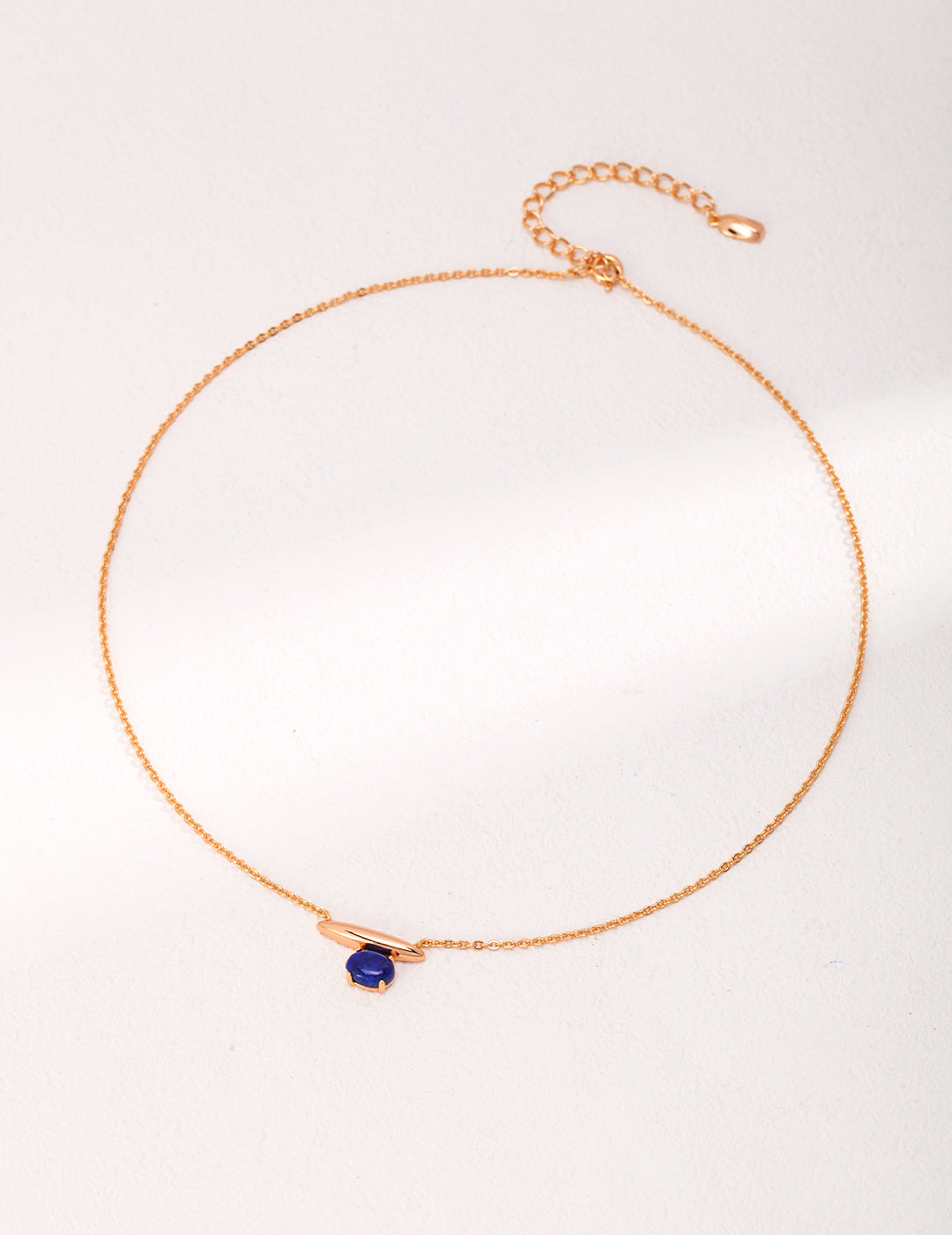 Minimalist Cone Design Necklace in Vintage Gold - Featuring Lapis Lazuli and Malachite