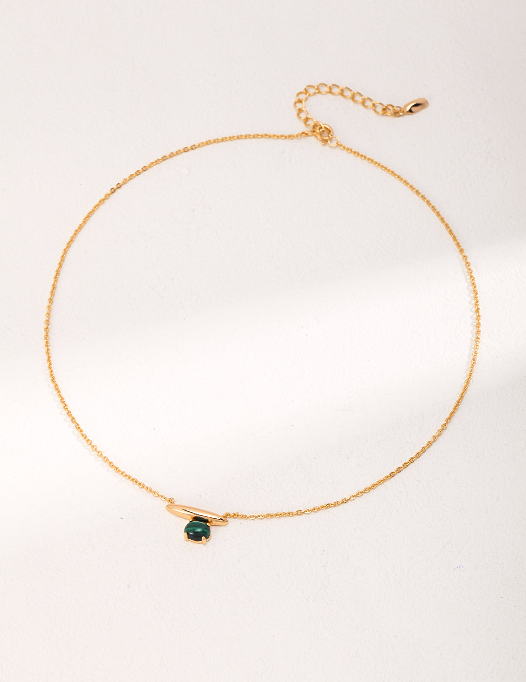 Minimalist Cone Design Necklace in Vintage Gold - Featuring Lapis Lazuli and Malachite